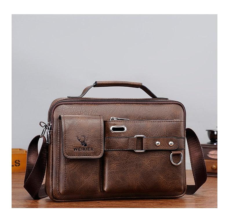 New Men Shoulder Bag Men Crossbody Bags - PU Leather Handbag - Men Messenger Bags Top handle Tote Bag for Male (3MA1)(LT4)(1U78) - Deals DejaVu