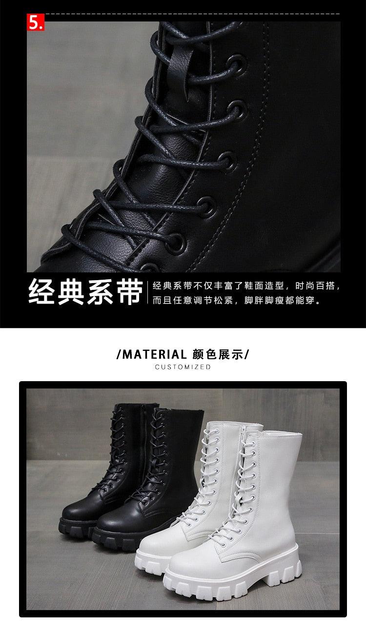 Autumn Women Chunky Heel Knee-length Boots -Brand Ankle Boots Female Round Toe Zipper Boots Lasdies Fashion Comfort (BB2)(CD)(WO4)(BB5)(F38)(3U38) - Deals DejaVu