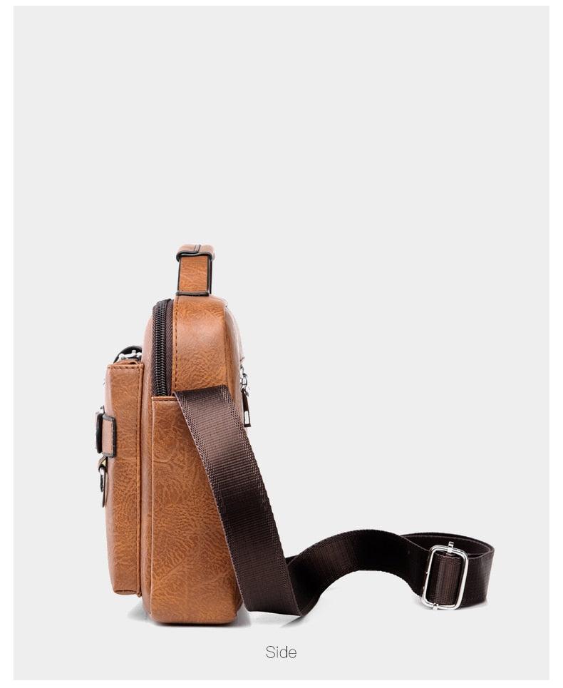 New Men Shoulder Bag Men Crossbody Bags - PU Leather Handbag - Men Messenger Bags Top handle Tote Bag for Male (3MA1)(LT4)(1U78) - Deals DejaVu