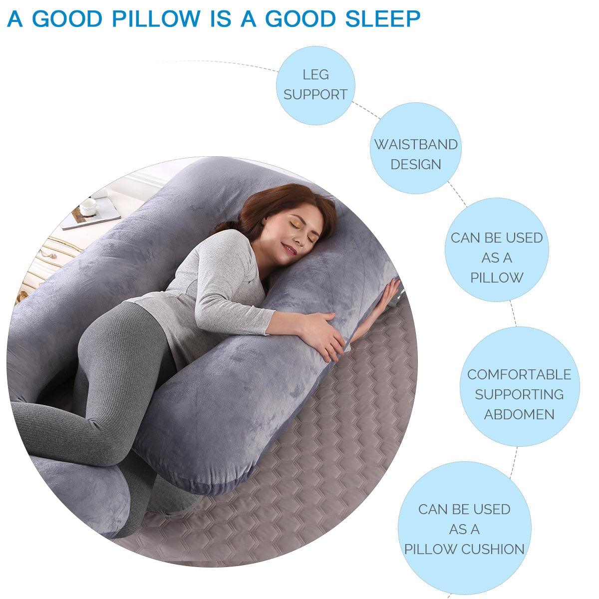 Superior Quality Pregnancy Pillow - Large Size Sleeping - Support Pillow For Pregnant Women - Nice J Shape Maternity Pillows (8Z2)(9Z2)(1Z3)(1U7) - Deals DejaVu