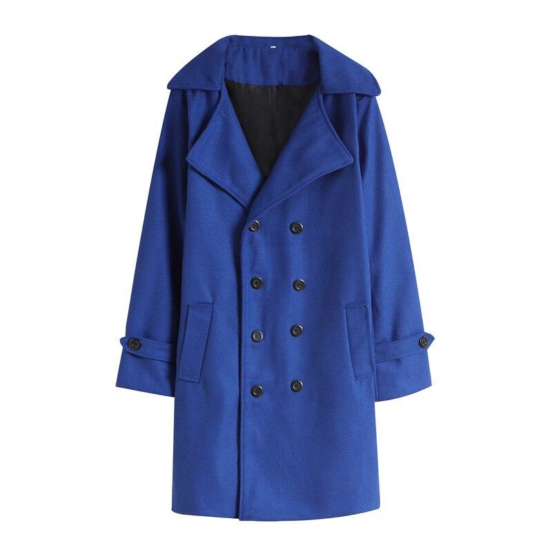 Great Men Double Breasted Trench Coats - Wool Blends Casual Overcoats Business Long Jackets Male Leisure Overcoats Fit Solid Coat 4XL (D100)(TM4)(CC1) - Deals DejaVu