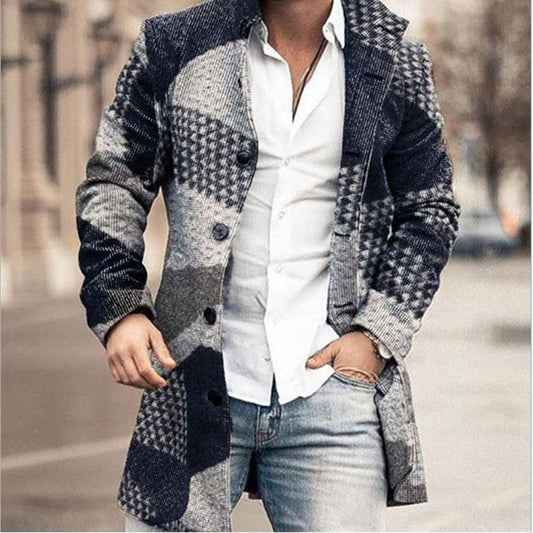 Trending Mens Single-Breasted Wool Blend Coats - Autumn Winter Lapel Collar Retro Jacket Long Long Overcoat (D100)(TM4)(CC1) - Deals DejaVu
