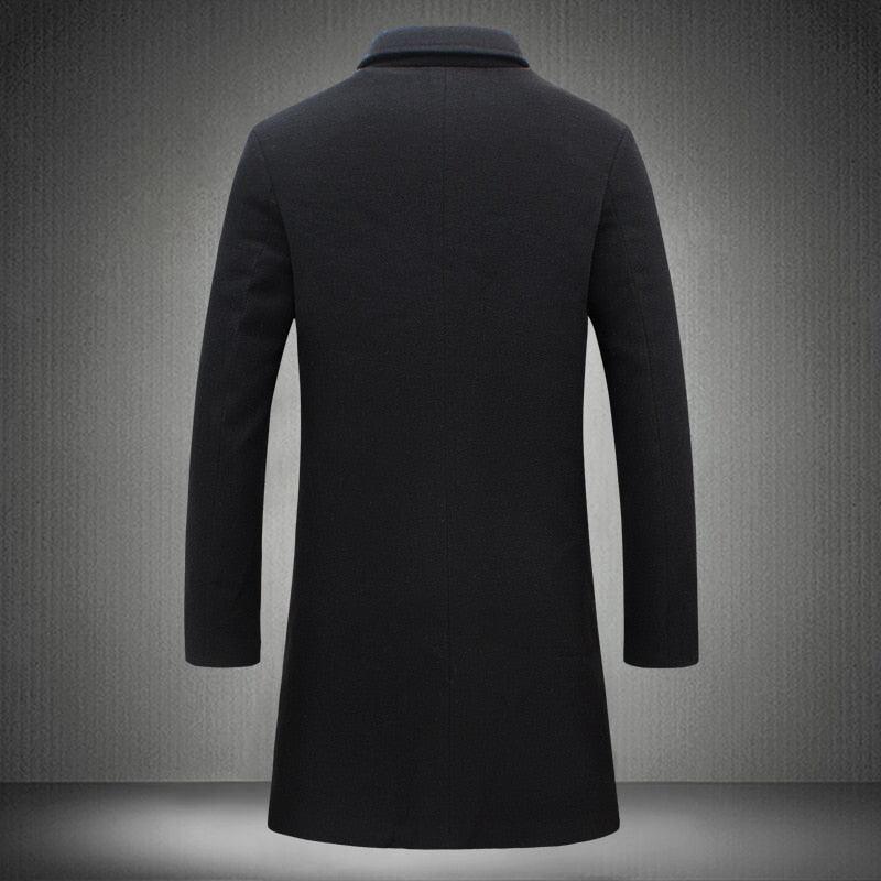New Men Jacket Single Breasted Trench Coat - Solid Color Windbreakers Cardigan Jacket -Mens Overcoat chaquetas hombre (D100)(TM4)(CC1) - Deals DejaVu