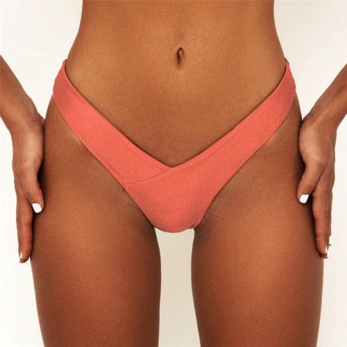 Women Briefs Bikini - Bottom Brazilian Thong - Classic Cut Ladies Swimsuit Thong (TSP4)