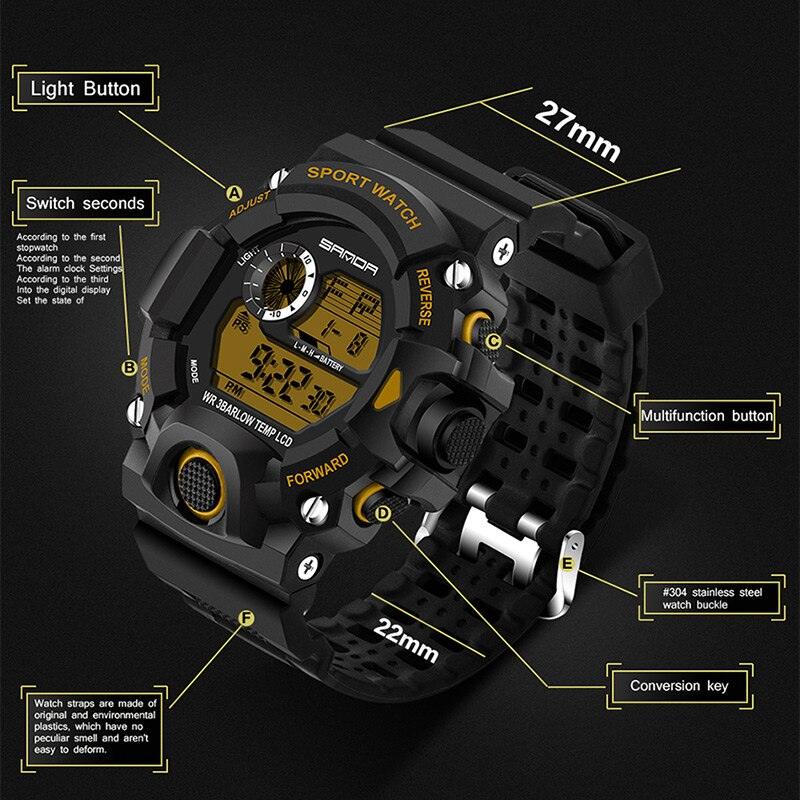 Fashion Sports Digital Watch - Men Diving Sport LED Clock - 30M Waterproof (MA9)(F84)