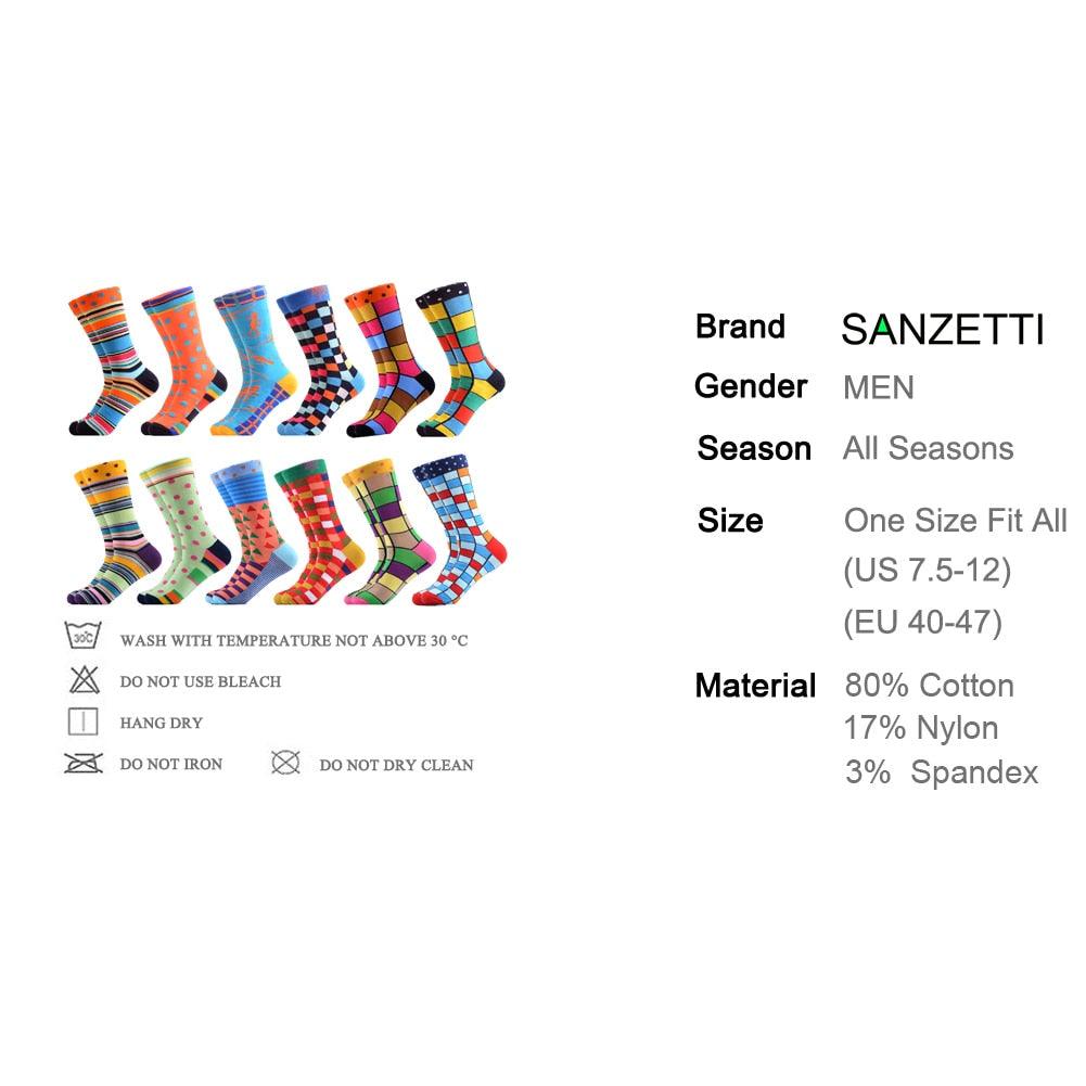 12 Pairs/Multicolor Cotton Men's Socks Happy And Fun Rainbow Striped Street Style Socks Wedding Birthday Party Gift (TG8)(T6G)