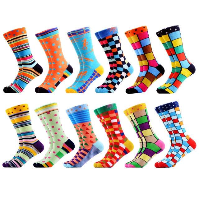 Brand New Happy Men Socks - Bright Colorful Funny Pattern Socks (TG9)(TG8)