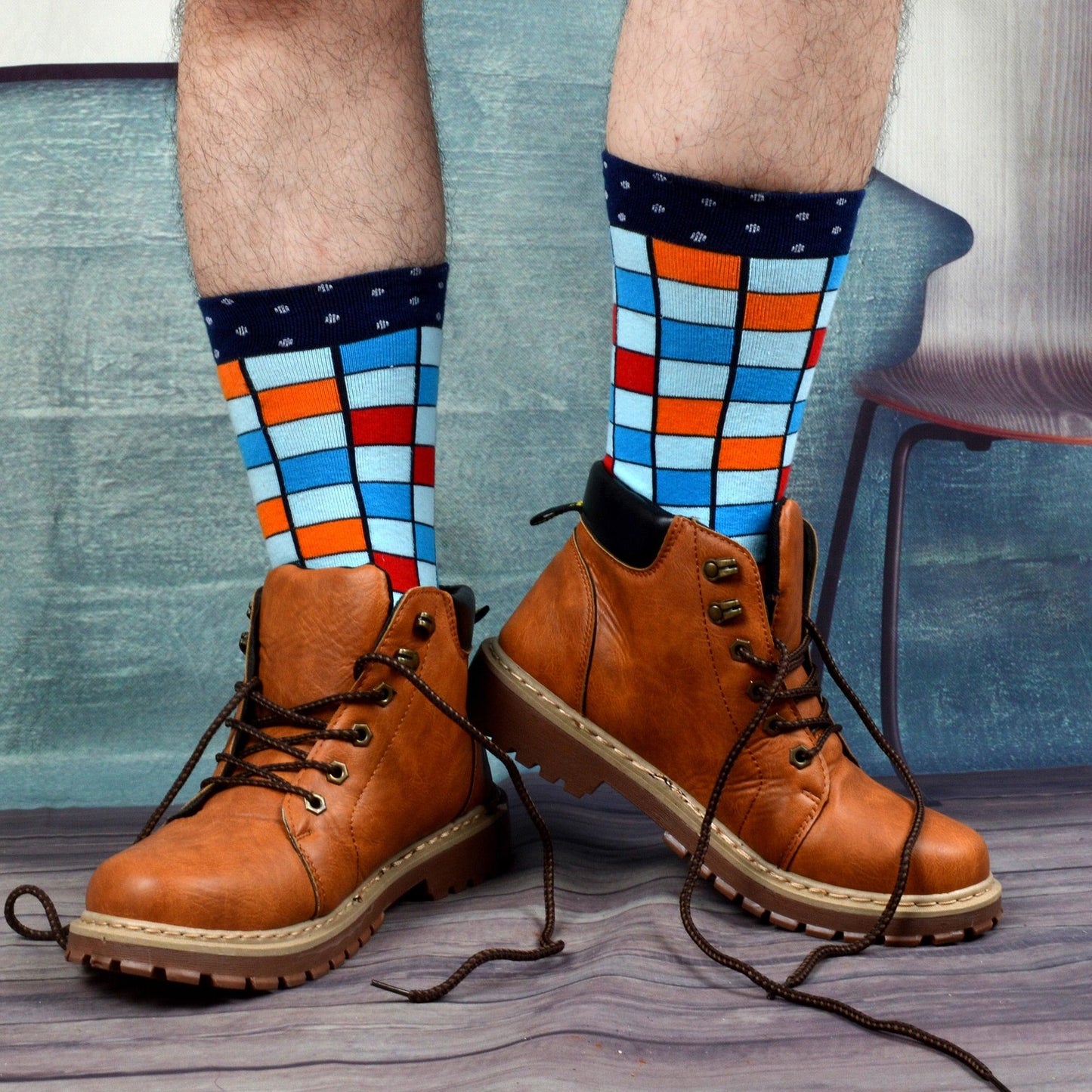 8 Pairs/Lot Cool Men's Colorful Funny Combed Cotton Novelty Socks Casual Crew Socks Bright Party Dress Socks For Gifts (TG8)(T6G)