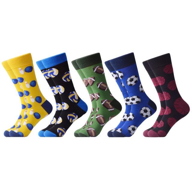 Men‘s Colorful Happy Socks - Combed Cotton Socks - Multiple Dress Breathable Socks (TG8)(F92)