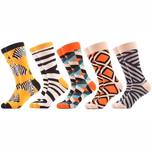 Men‘s Colorful Happy Socks - Combed Cotton Socks - Multiple Dress Breathable Socks (TG8)(F92)