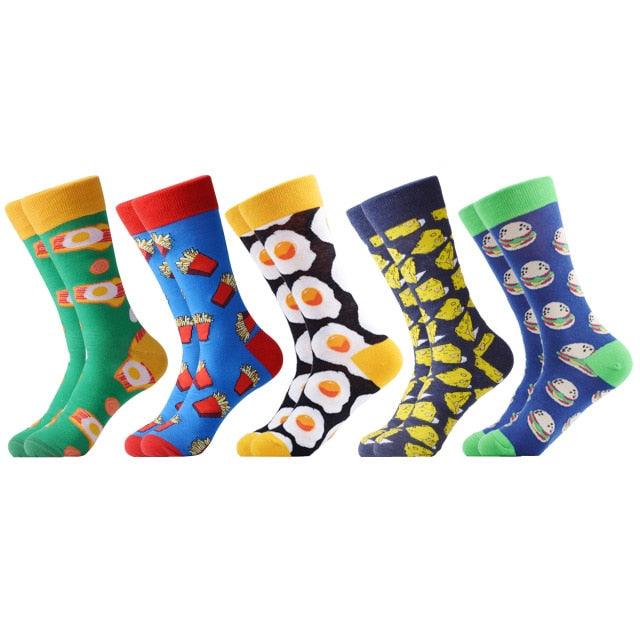 Men‘s Colorful Happy Socks - Combed Cotton Socks - Multiple Dress Breathable Socks (TG8)(F92)