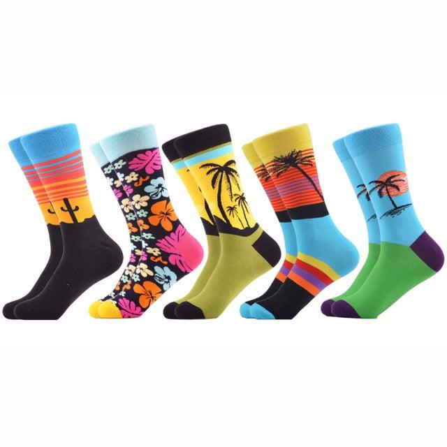 Men‘s Colorful Happy Socks - Combed Cotton Socks - Multiple Dress Breathable Socks (TG8)(F92)