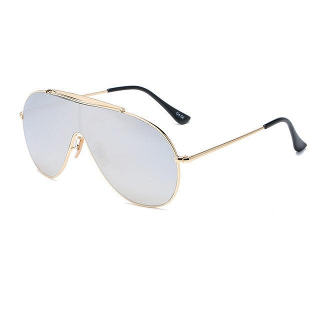 Great Designer Fashion Pilot Sunglasses - One Piece Lens Goggle Shades UV400 (2U102)