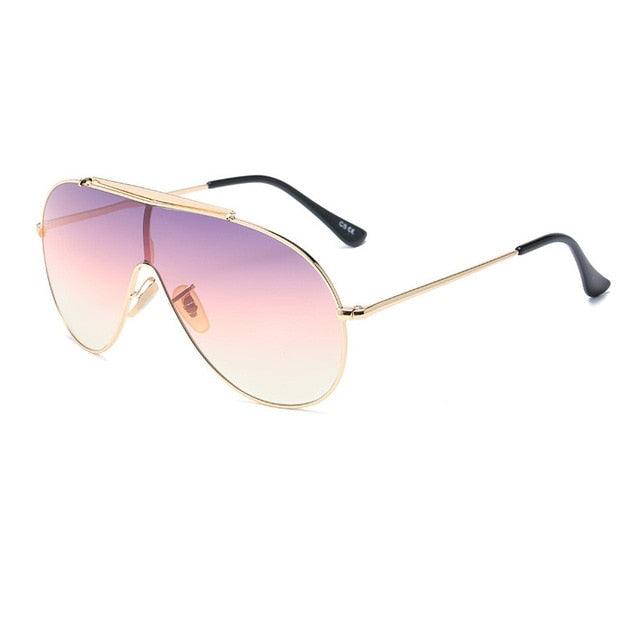 Great Designer Fashion Pilot Sunglasses - One Piece Lens Goggle Shades UV400 (2U102)