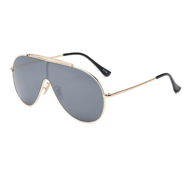 Great Designer Fashion Pilot Sunglasses - One Piece Lens Goggle Shades UV400 (2U102)