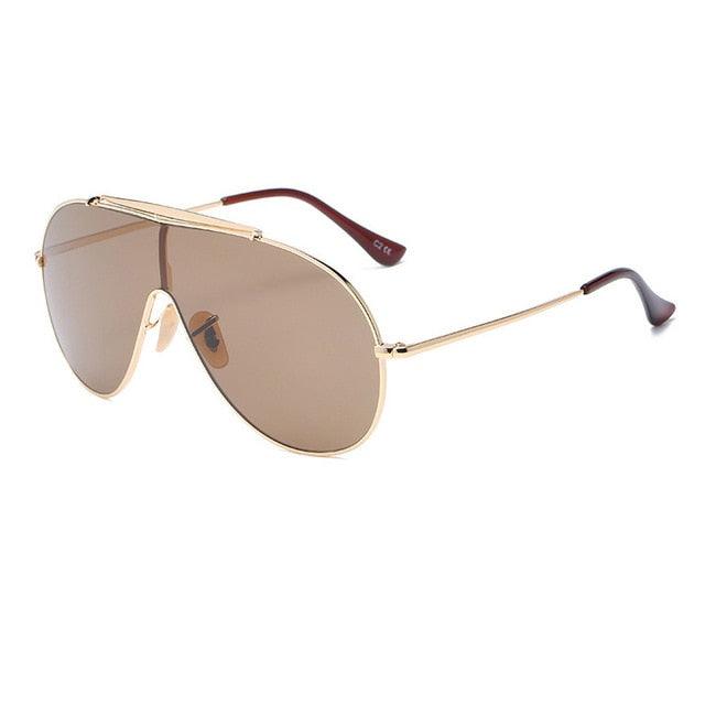 Great Designer Fashion Pilot Sunglasses - One Piece Lens Goggle Shades UV400 (2U102)