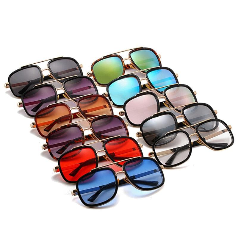 Double Bridges Fashion Square Sunglasses -Designer Outdoor Sun Glasses Shades UV400 (2U102)