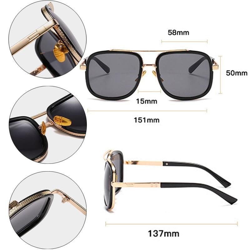 Double Bridges Fashion Square Sunglasses -Designer Outdoor Sun Glasses Shades UV400 (2U102)