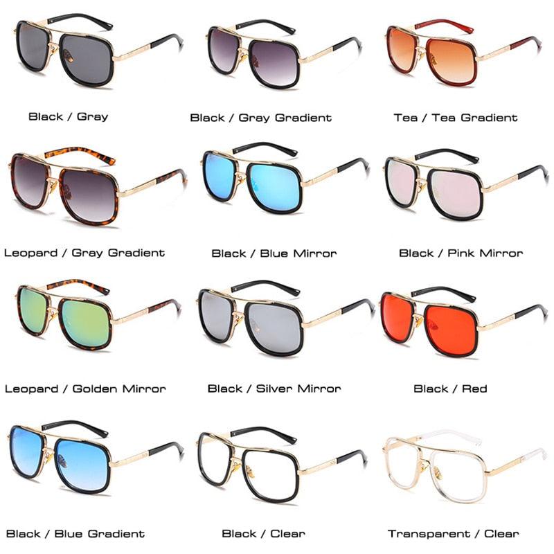 Double Bridges Fashion Square Sunglasses -Designer Outdoor Sun Glasses Shades UV400 (2U102)