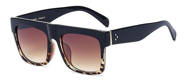 Fashion Trending Super Square Glasses - Rivets Vintage Sunglasses - Top Clear Len Eyeglasses (2U102)
