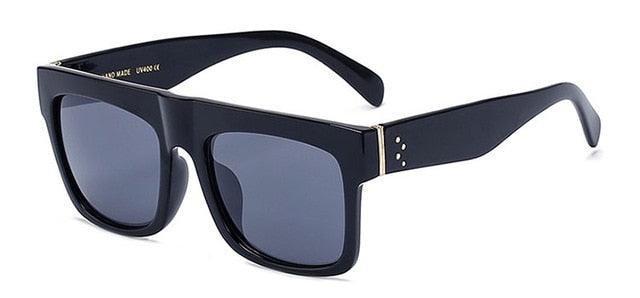 Fashion Trending Super Square Glasses - Rivets Vintage Sunglasses - Top Clear Len Eyeglasses (2U102)