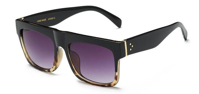 Fashion Trending Super Square Glasses - Rivets Vintage Sunglasses - Top Clear Len Eyeglasses (2U102)