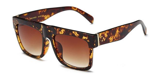 Fashion Trending Super Square Glasses - Rivets Vintage Sunglasses - Top Clear Len Eyeglasses (2U102)