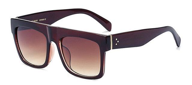 Fashion Trending Super Square Glasses - Rivets Vintage Sunglasses - Top Clear Len Eyeglasses (2U102)