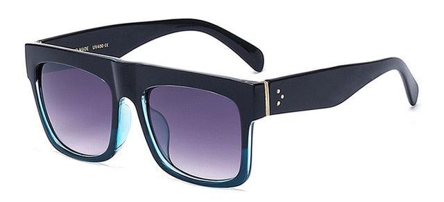 Fashion Trending Super Square Glasses - Rivets Vintage Sunglasses - Top Clear Len Eyeglasses (2U102)