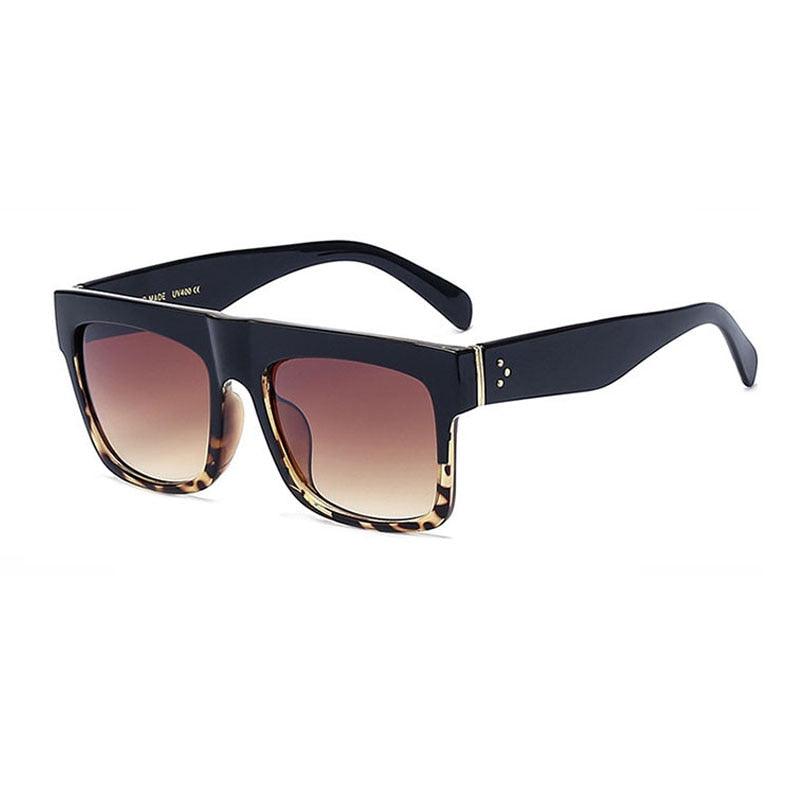 Fashion Trending Super Square Glasses - Rivets Vintage Sunglasses - Top Clear Len Eyeglasses (2U102)