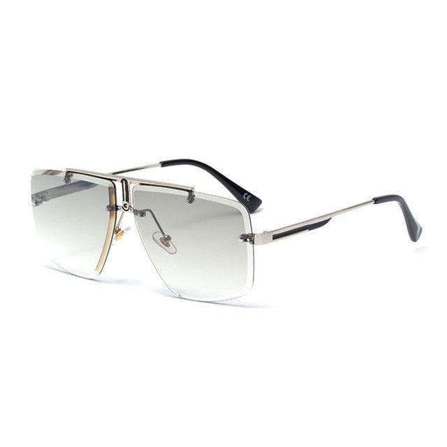 Fashion Rimless Sunglasses Women Brand Designer Square Gradient Shades Men UV400 (2U102)