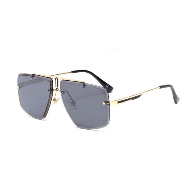 Fashion Rimless Sunglasses Women Brand Designer Square Gradient Shades Men UV400 (2U102)