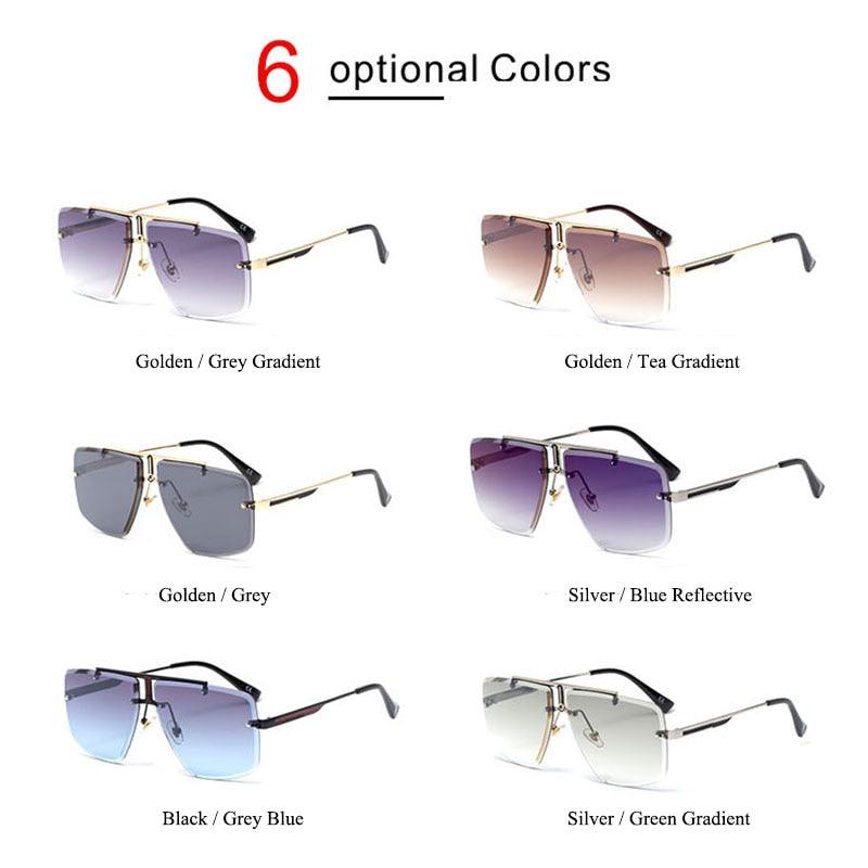 Fashion Rimless Sunglasses Women Brand Designer Square Gradient Shades Men UV400 (2U102)