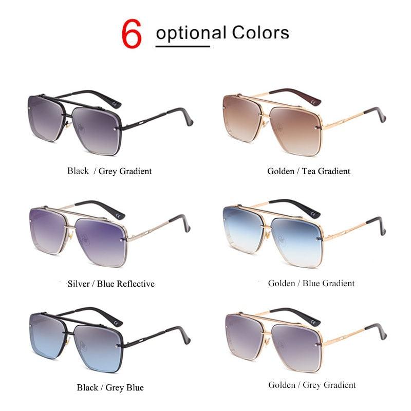 Retro Double Bridges Square Sunglasses - Women Fashion Gradient Shades UV400 (2U102)