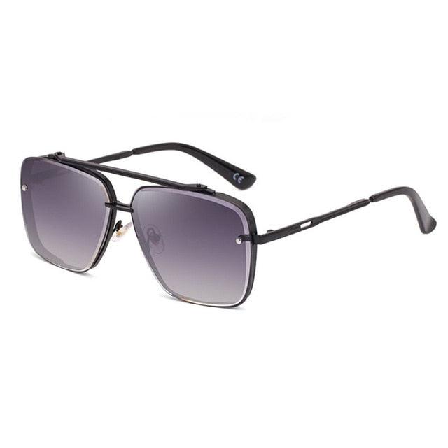 Retro Double Bridges Square Sunglasses - Women Fashion Gradient Shades UV400 (2U102)