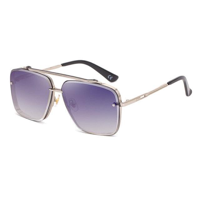 Retro Double Bridges Square Sunglasses - Women Fashion Gradient Shades UV400 (2U102)