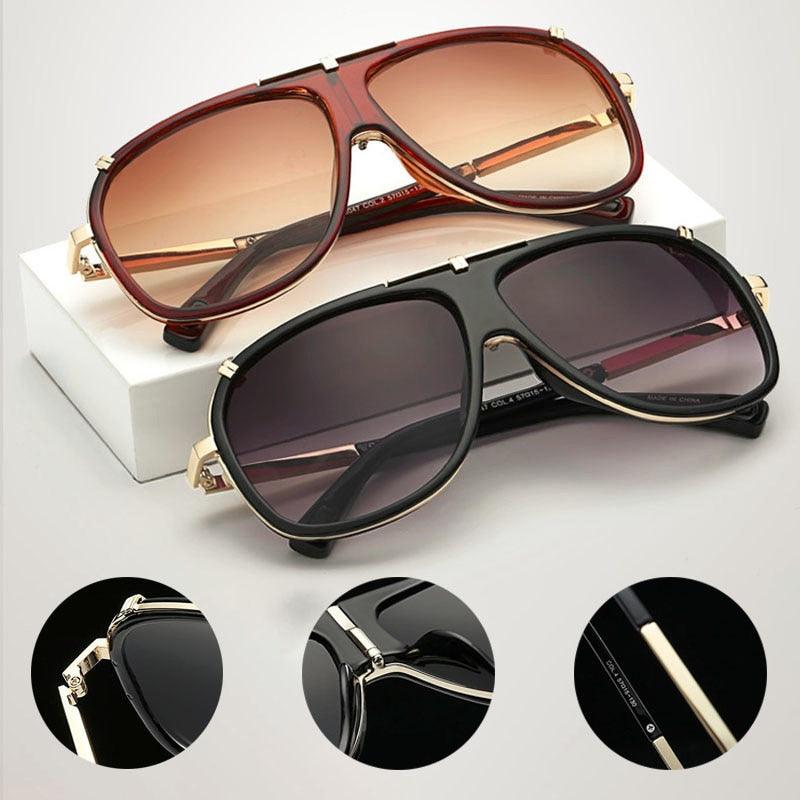 Amazing Retro Men's Square Sunglasses - Designer Fashion Gradient Lens Glasses UV400 (2U102)