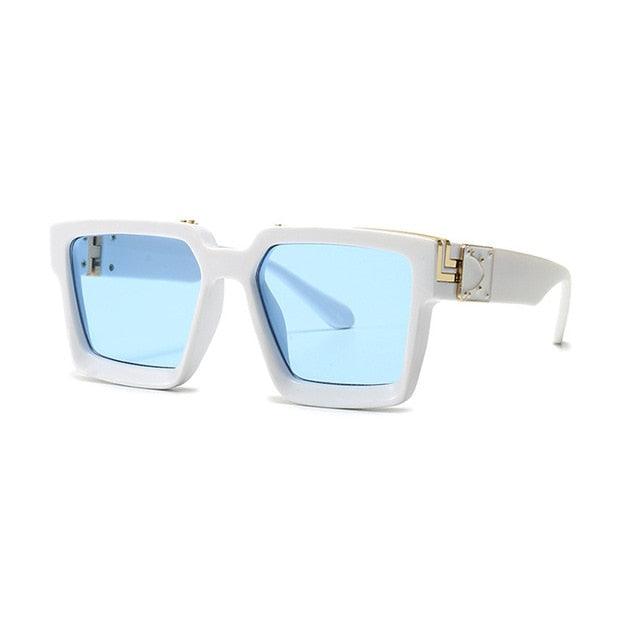 Retro Square Sunglasses - Designer Summer Styles Candy Colors Fashion Silver Mirror Shades UV400 (2U102)