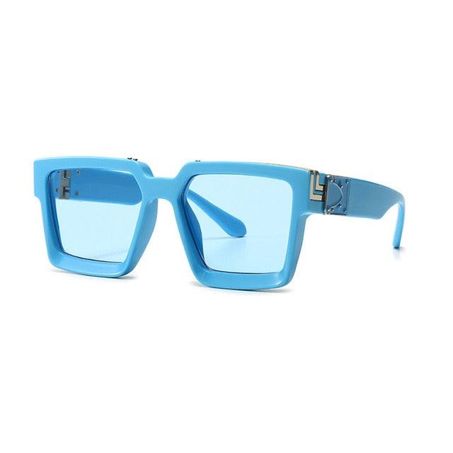 Retro Square Sunglasses - Designer Summer Styles Candy Colors Fashion Silver Mirror Shades UV400 (2U102)