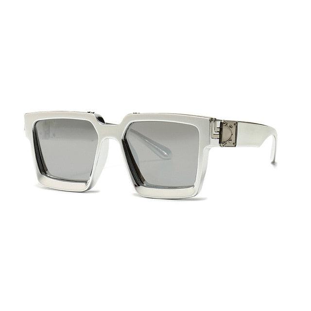 Retro Square Sunglasses - Designer Summer Styles Candy Colors Fashion Silver Mirror Shades UV400 (2U102)