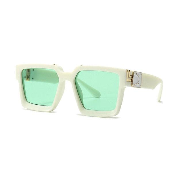 Retro Square Sunglasses - Designer Summer Styles Candy Colors Fashion Silver Mirror Shades UV400 (2U102)