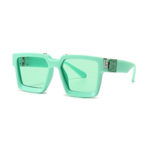 Retro Square Sunglasses - Designer Summer Styles Candy Colors Fashion Silver Mirror Shades UV400 (2U102)