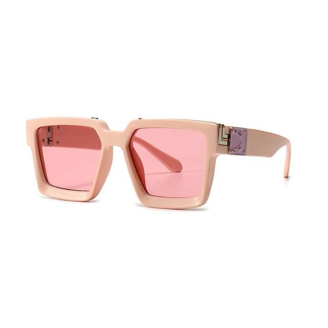 Retro Square Sunglasses - Designer Summer Styles Candy Colors Fashion Silver Mirror Shades UV400 (2U102)