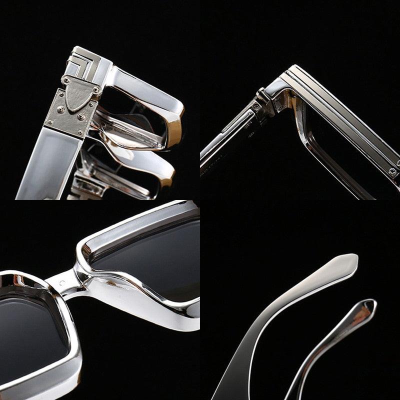 Retro Square Sunglasses - Designer Summer Styles Candy Colors Fashion Silver Mirror Shades UV400 (2U102)