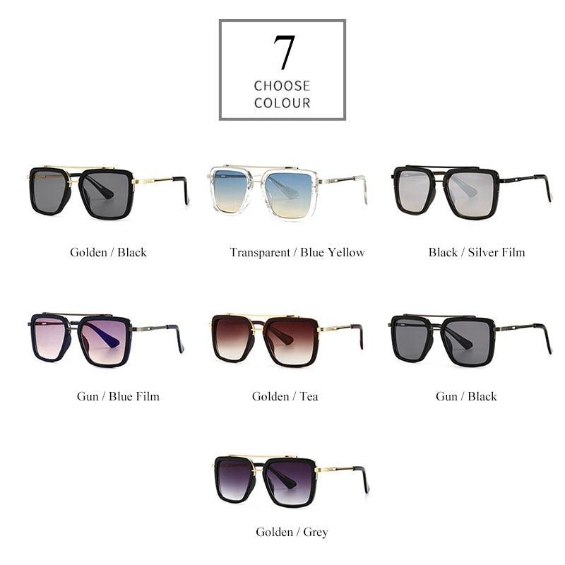 Vintage Double Bridges Square Sunglasses UV400 (1U102)
