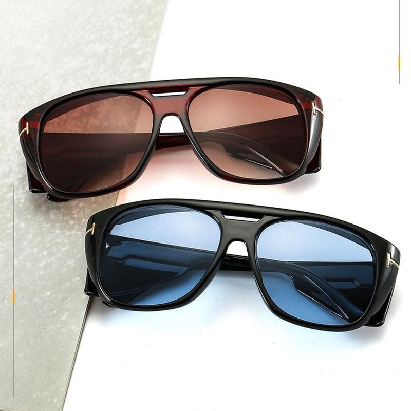 Vintage Goggle Sunglasses - Designer Fashion Square Punk Shades Men UV400 (2U102)