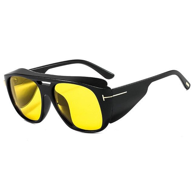 Vintage Goggle Sunglasses - Designer Fashion Square Punk Shades Men UV400 (2U102)