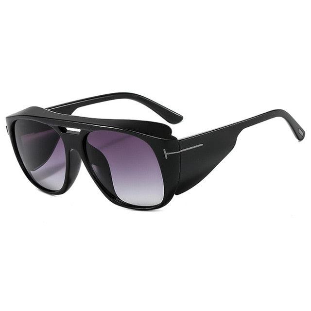 Vintage Goggle Sunglasses - Designer Fashion Square Punk Shades Men UV400 (2U102)