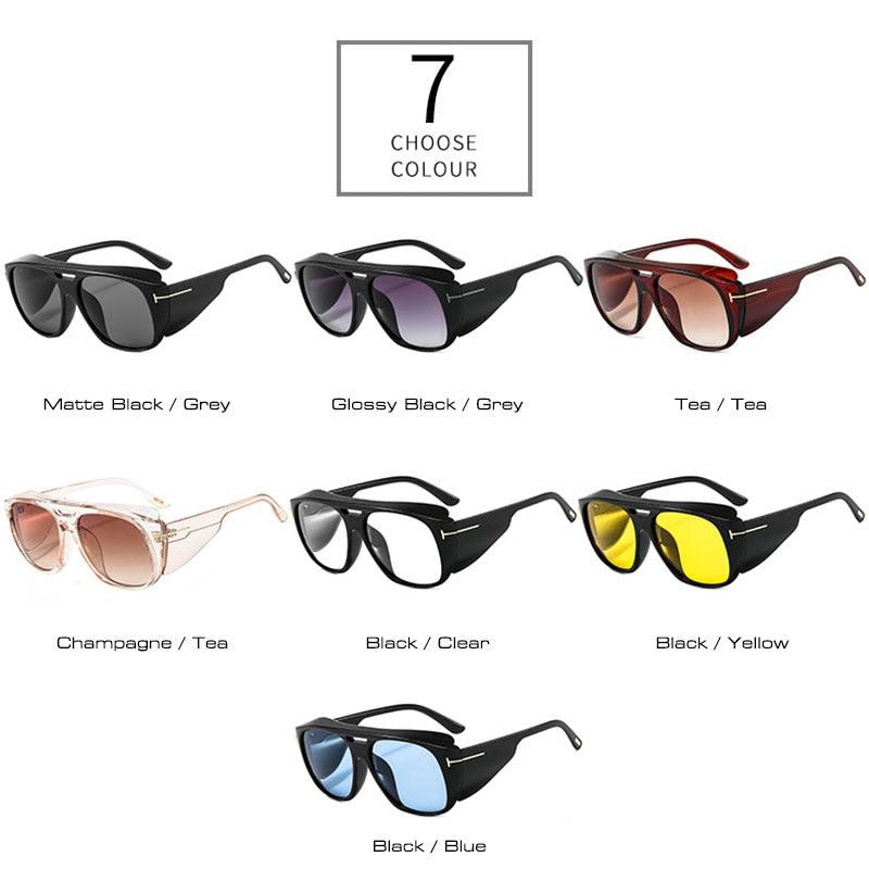 Vintage Goggle Sunglasses - Designer Fashion Square Punk Shades Men UV400 (2U102)