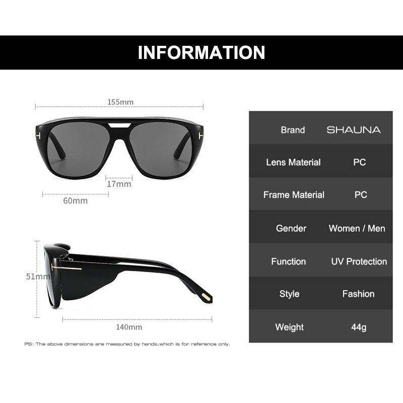 Vintage Goggle Sunglasses - Designer Fashion Square Punk Shades Men UV400 (2U102)